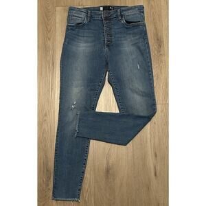 Kut From The Kloth Women's Donna High Rise Ankle Skinny Raw Hem Jeans - Size 10